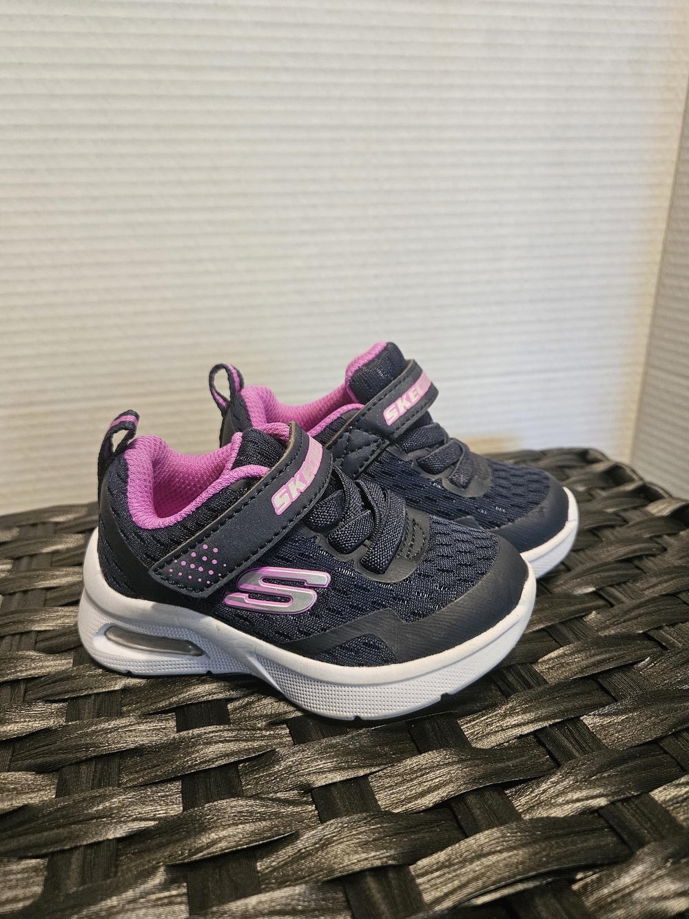 Skechers Navy and Pink Toddler Athletic Sneakers